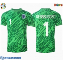 Fotballdrakt Herre Nederland Bart Verbruggen #1 Keeper Hjemmedrakt EM 2024 Kortermet